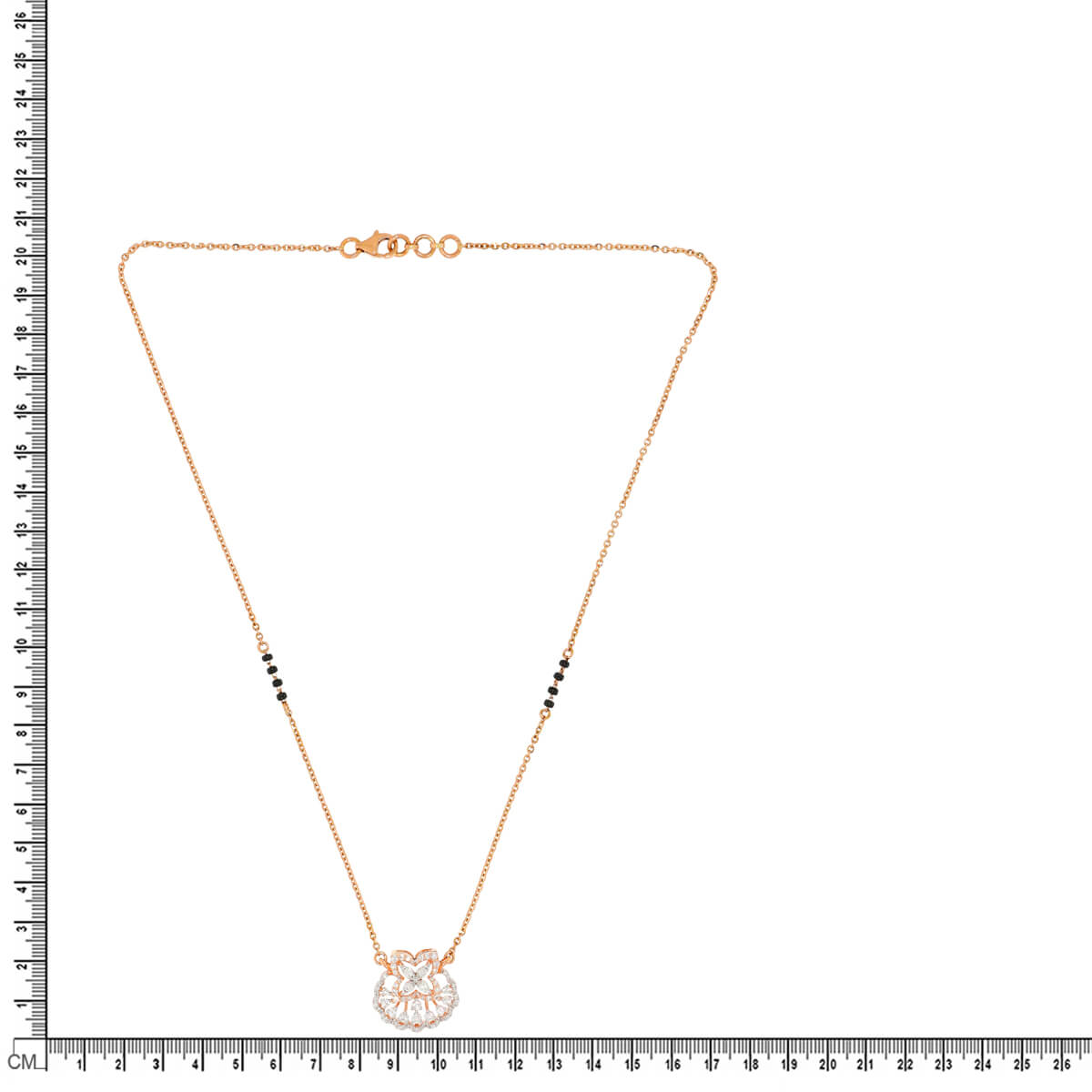 Sparkling Daimond Orb Short Mangalsutra 18K