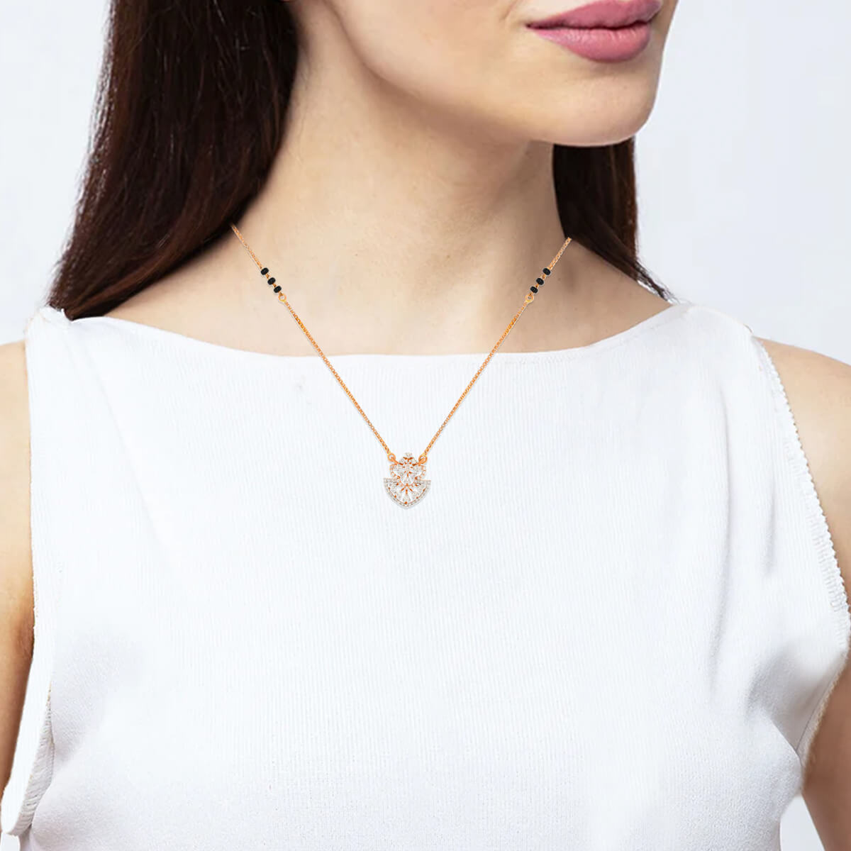 Dazzling Charm Diamond Short Mangalsutra 18K