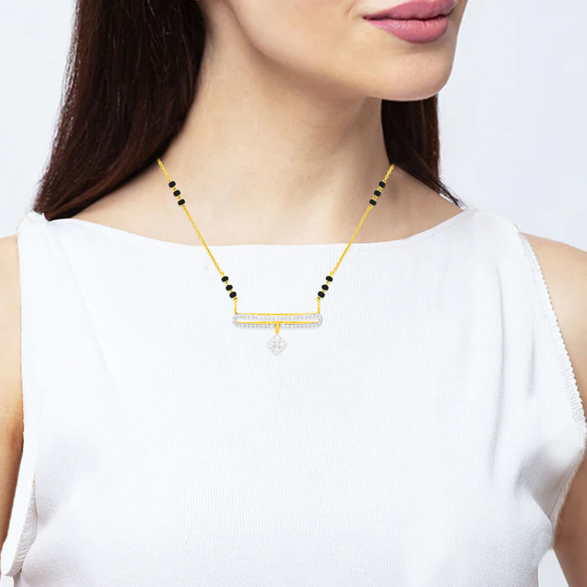 Elegant Diamond Short Mangalsutra 18K