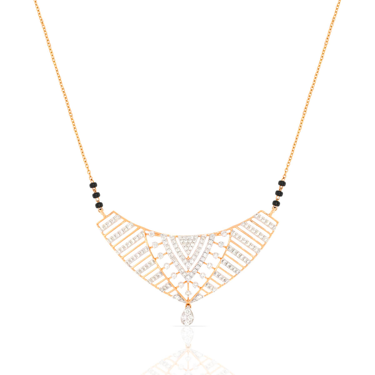 Modern Shimmer Diamond Short Mangalsutra 18K