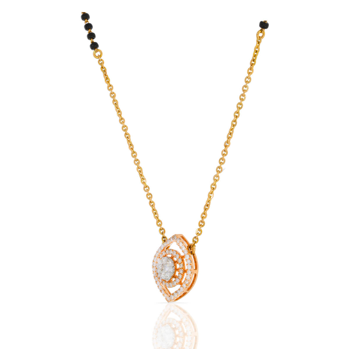 Mesmerizing Blossom Diamond Short Mangalsutra 18K