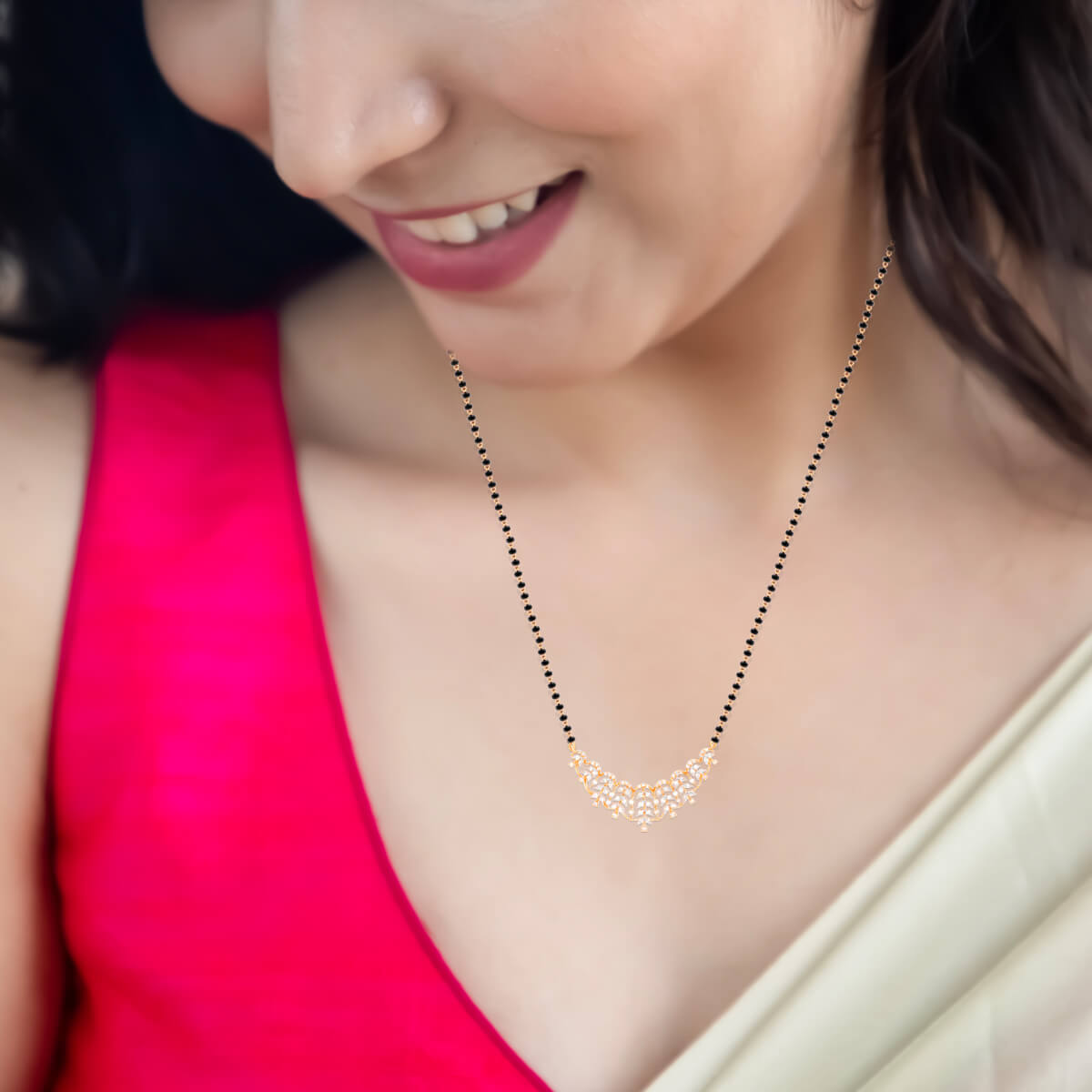 Shimmering Petals Diamond Tanmaniya Pendant
