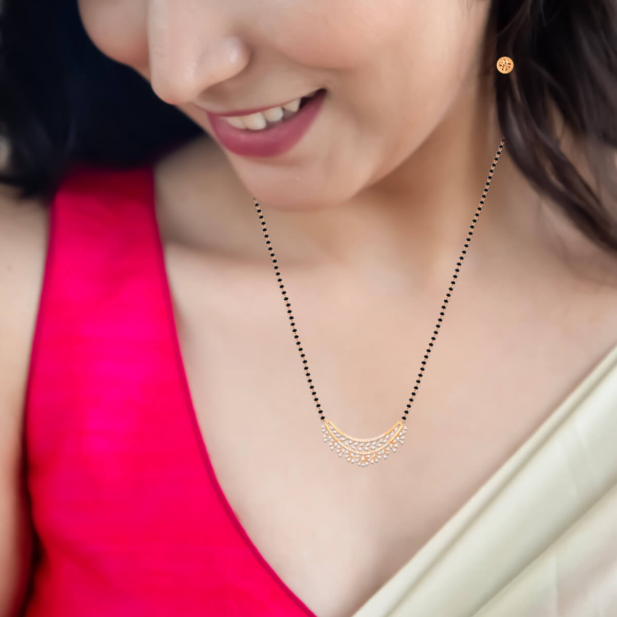 Graceful Flower Blossom Diamond Tanmaniya Pendant
