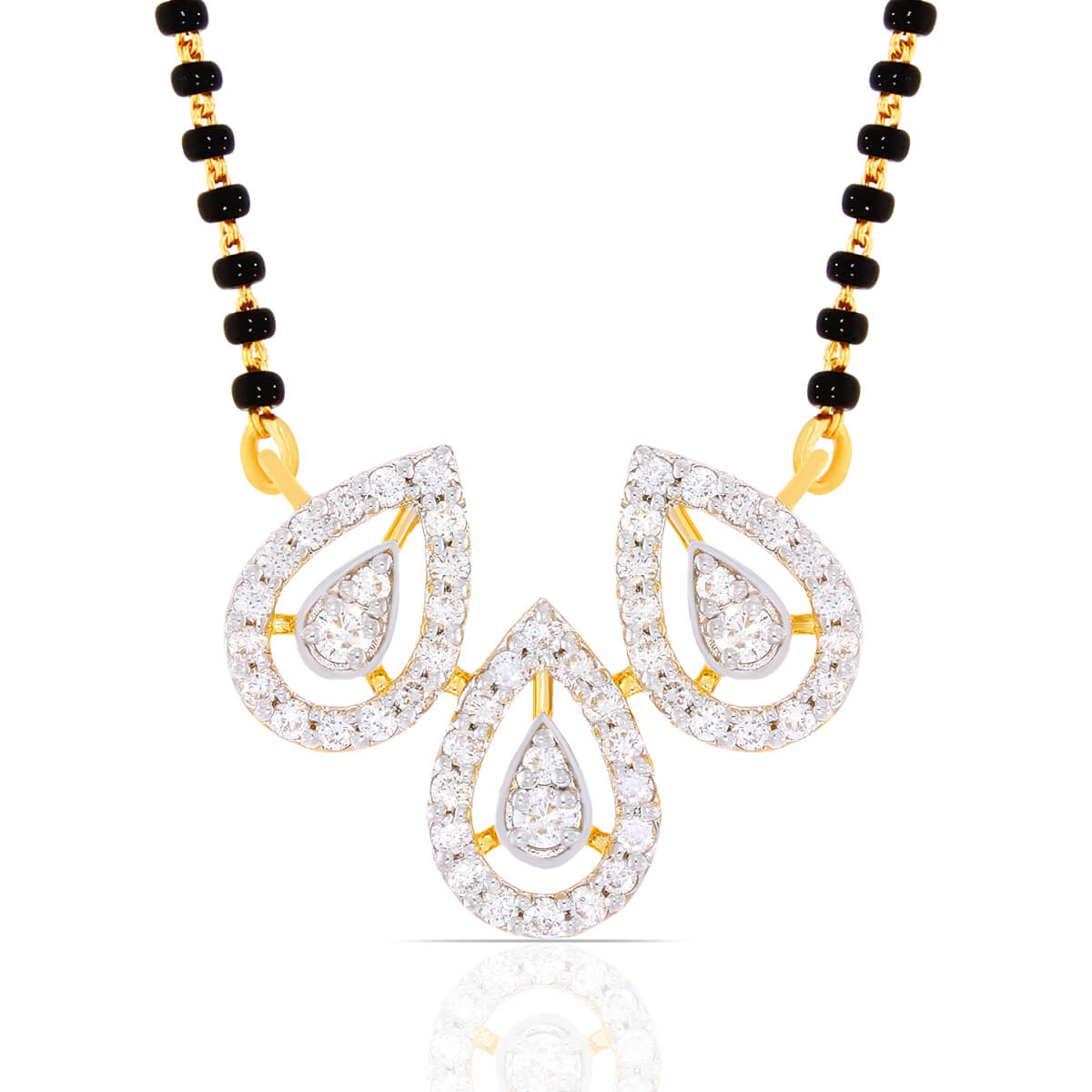 Triple Elegance Diamond Dew Drops Tanmaniya Pendant