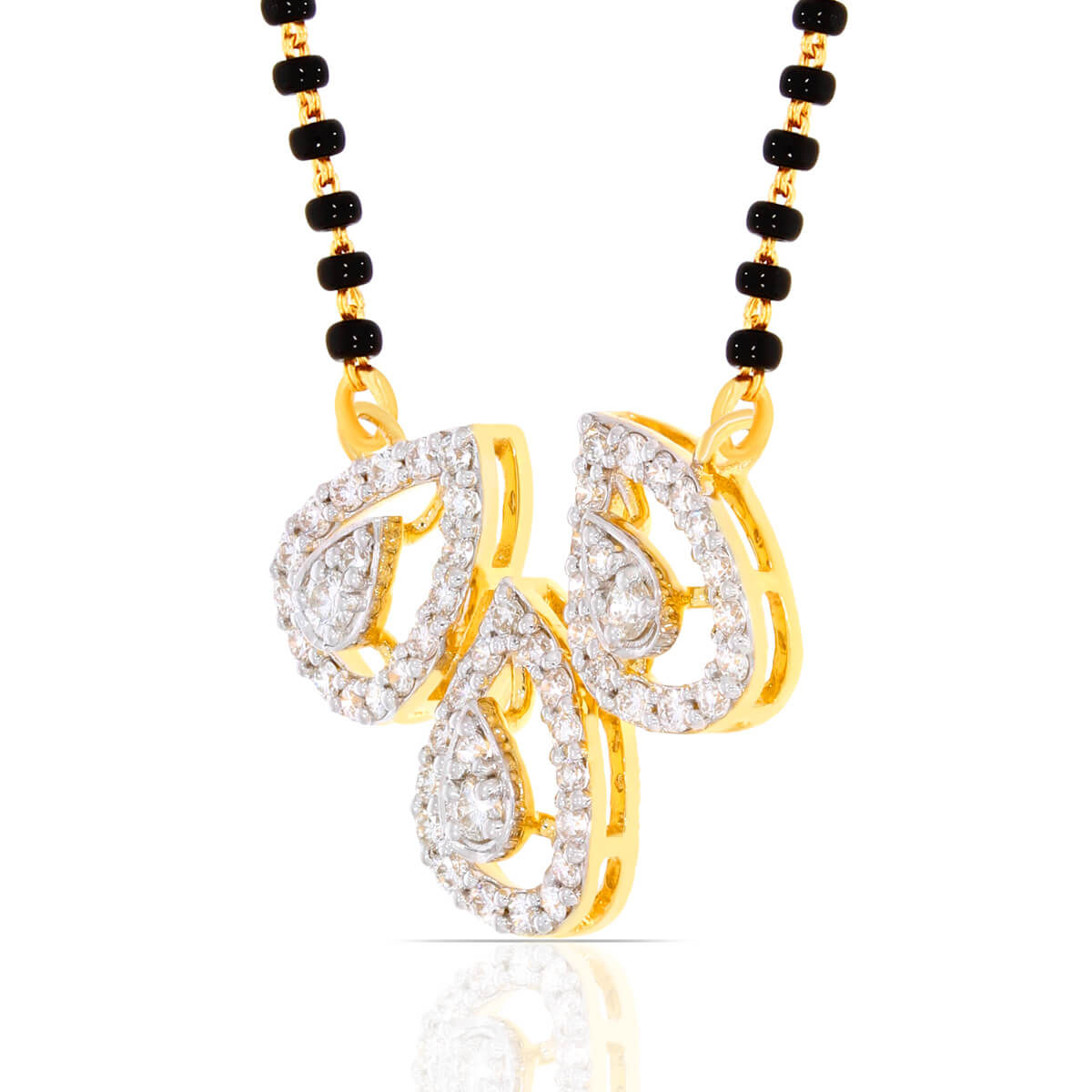 Triple Elegance Diamond Dew Drops Tanmaniya Pendant
