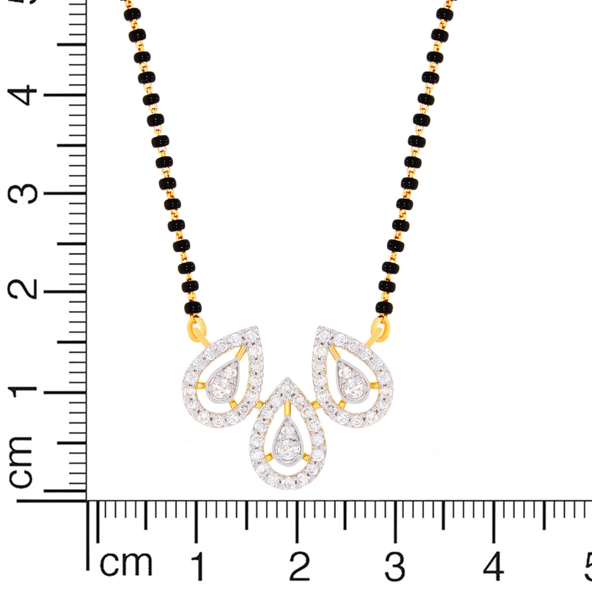 Triple Elegance Diamond Dew Drops Tanmaniya Pendant