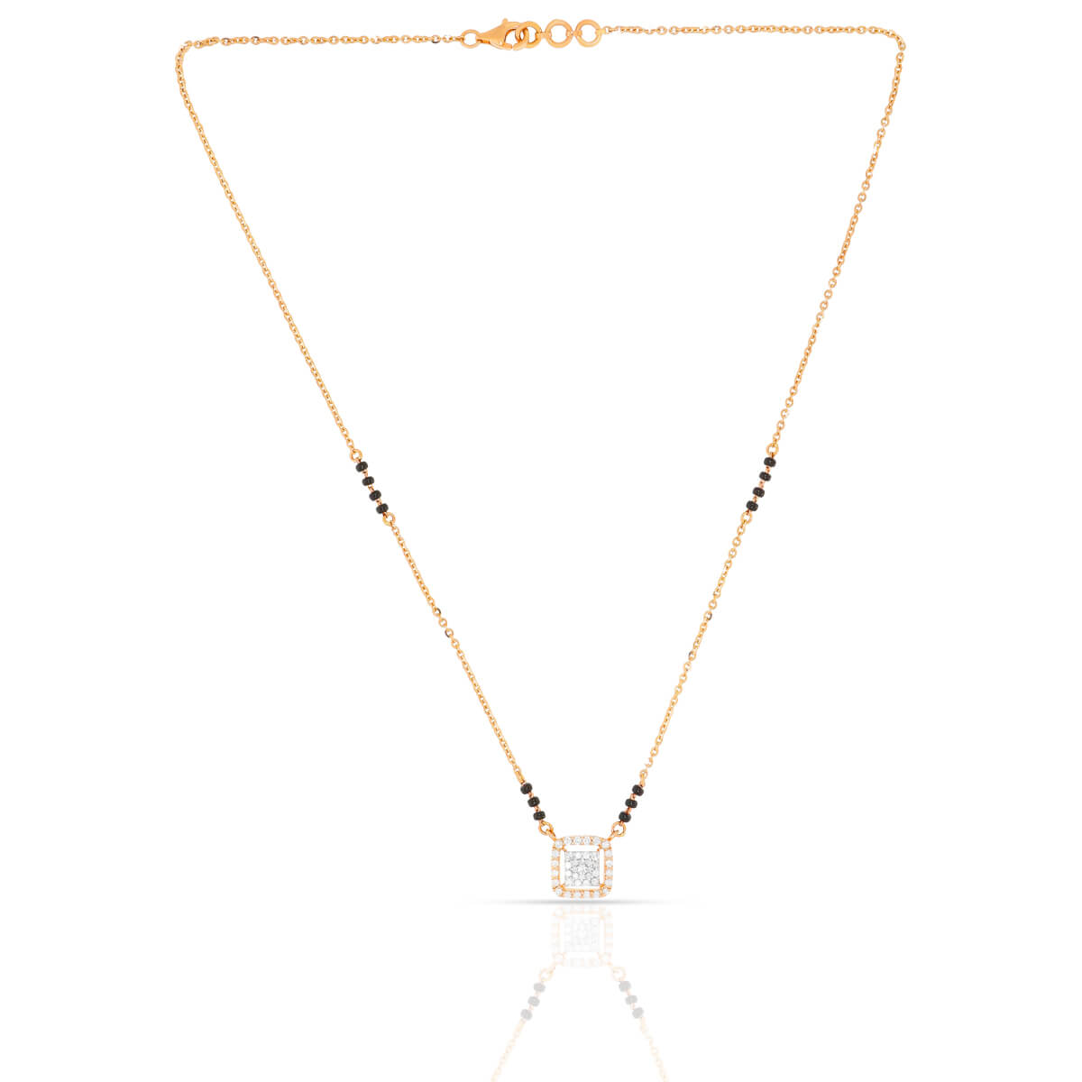 Floral Charm Diamond Short Mangalsutra 18K