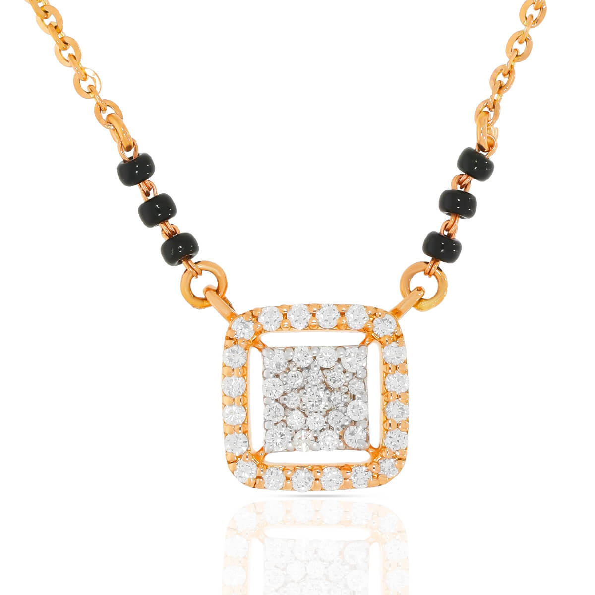 Floral Charm Diamond Short Mangalsutra 18K