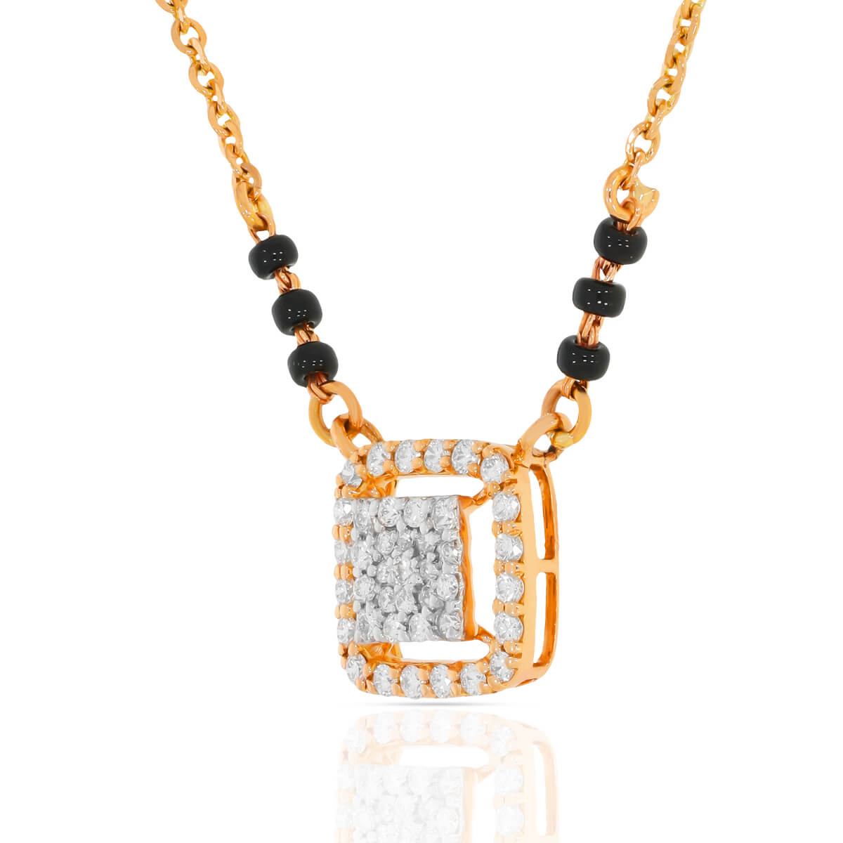 Floral Charm Diamond Short Mangalsutra 18K