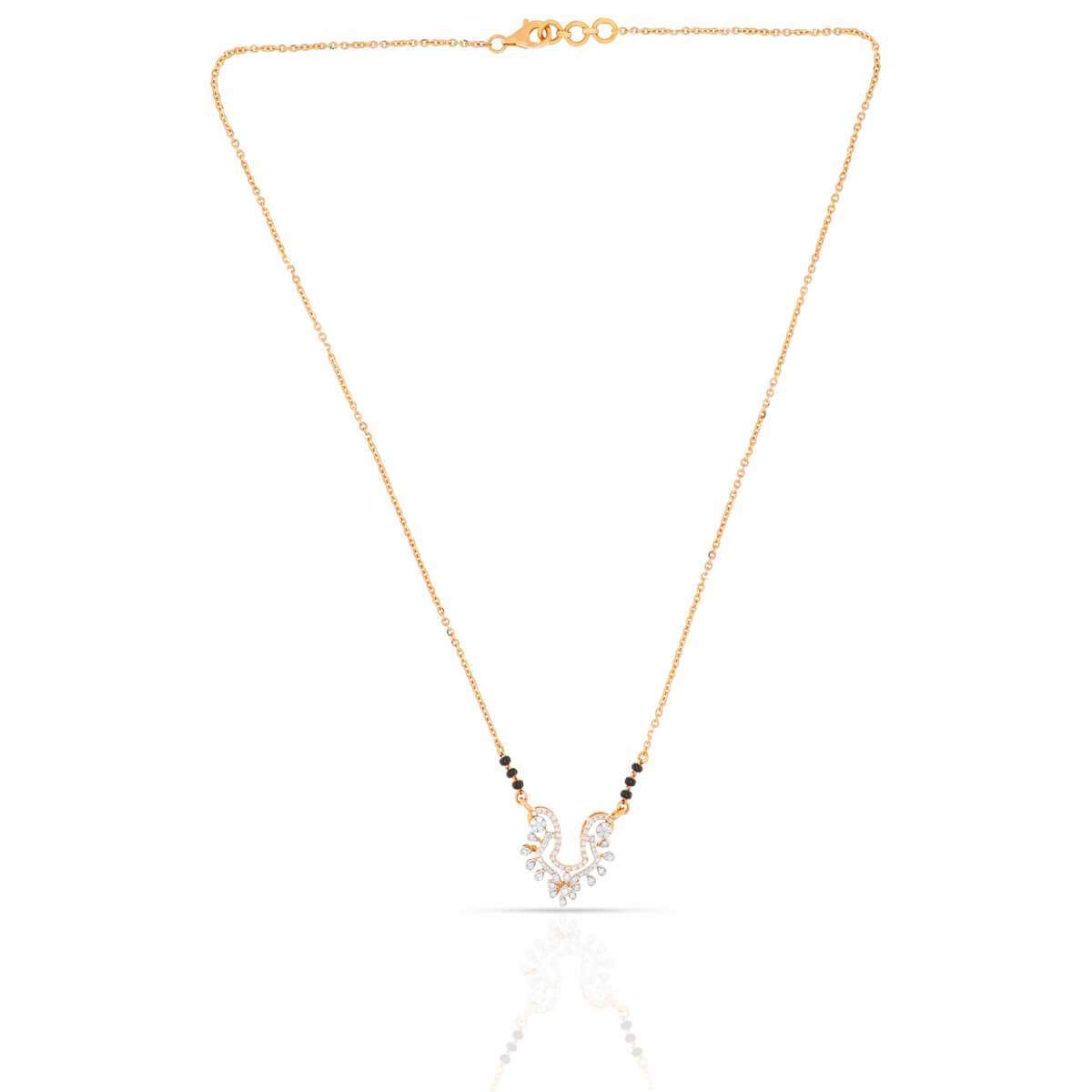 Dainty Shimmering Diamond Short Mangalsutra 18K