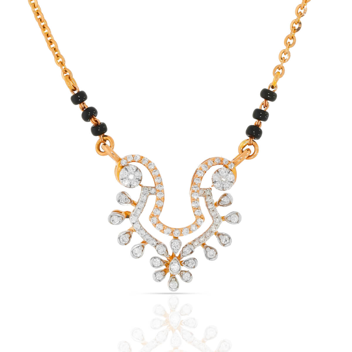Dainty Shimmering Diamond Short Mangalsutra 18K