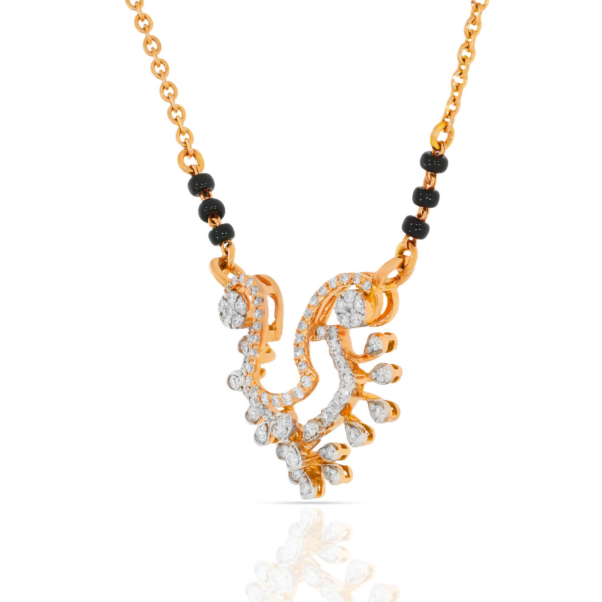 Dainty Shimmering Diamond Short Mangalsutra 18K