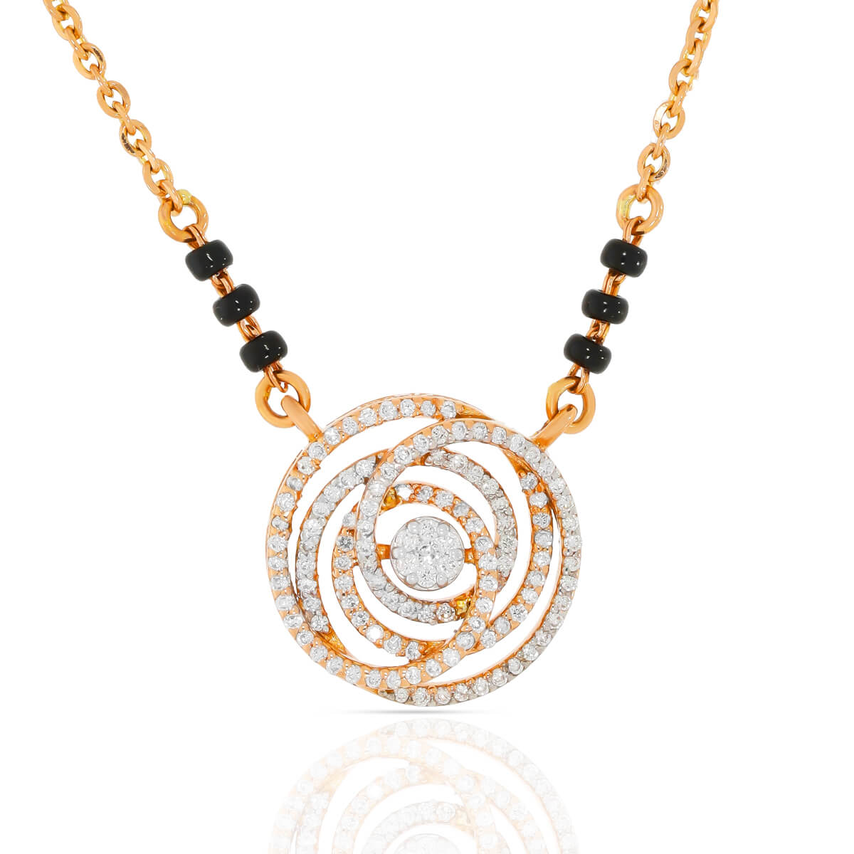 Spherical Elegance Diamond Short Mangalsutra 18K