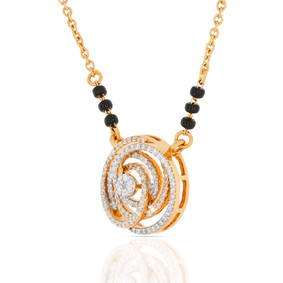 Spherical Elegance Diamond Short Mangalsutra 18K
