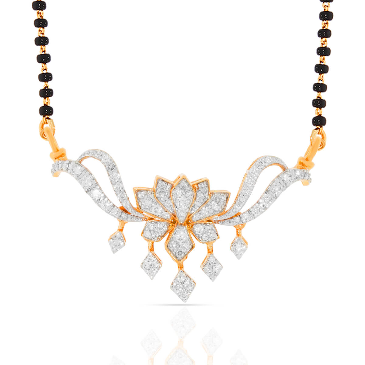 Charming Lotus Motif Diamond Tanmaniya Pendant