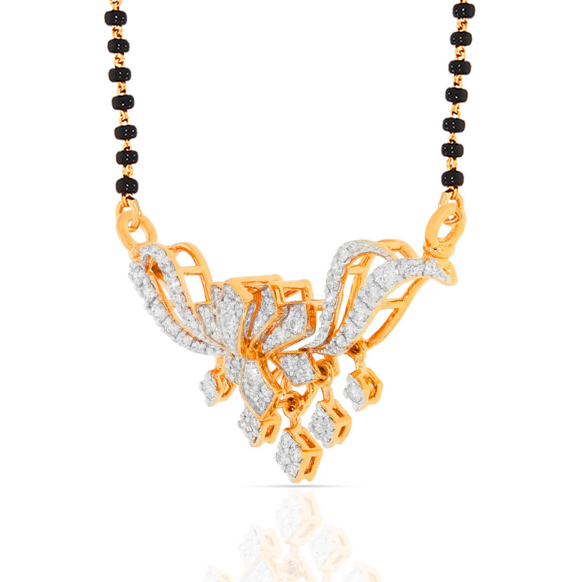 Charming Lotus Motif Diamond Tanmaniya Pendant