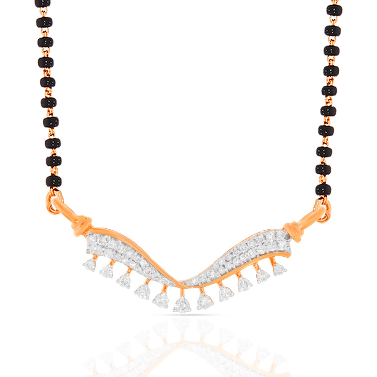 Charming Golden Twirl Diamond Tanmaniya Pendant