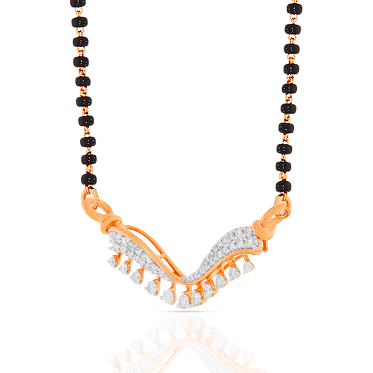 Charming Golden Twirl Diamond Tanmaniya Pendant