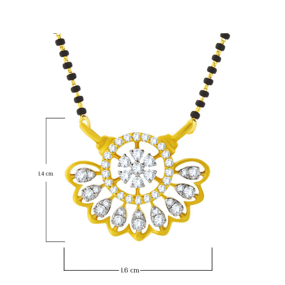 Luxurious Flora Glaze 18K Diamond Mangalsuta Pendant