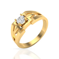 Golden Elegance Men Diamond Ring 18K