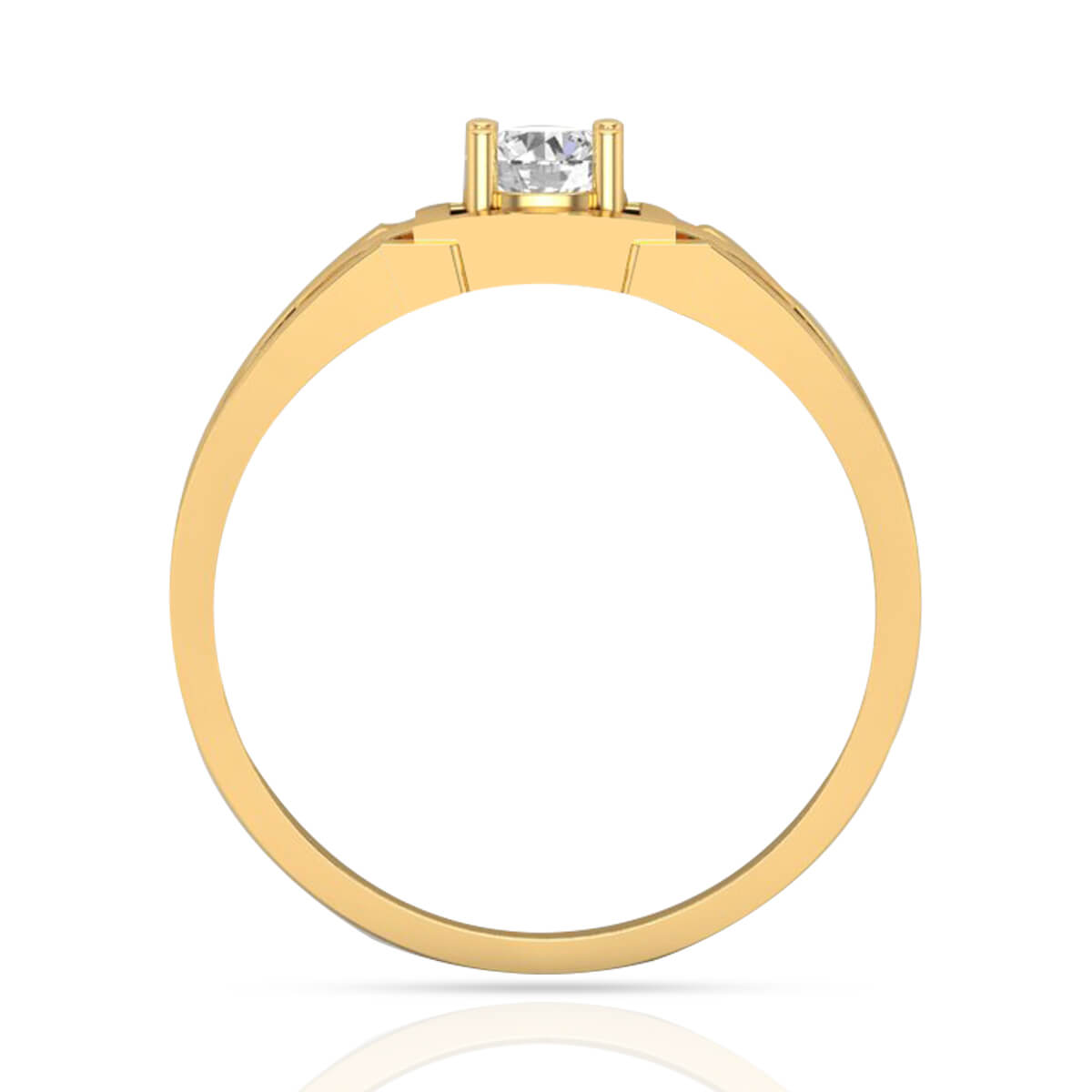 Golden Elegance Men Diamond Ring 18K