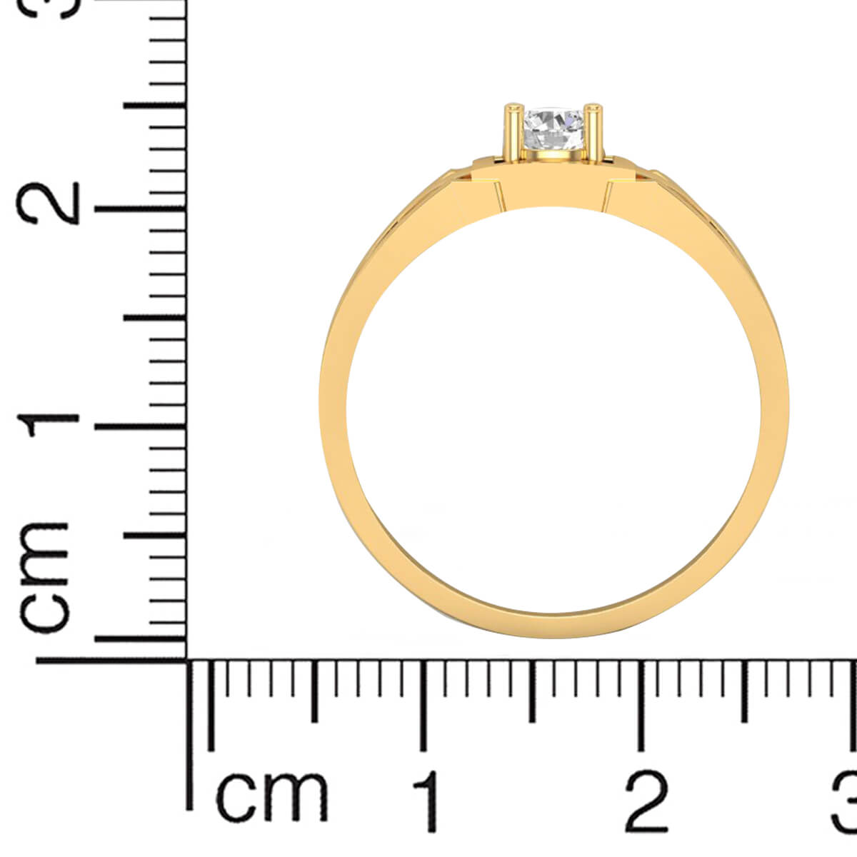Golden Elegance Men Diamond Ring 18K