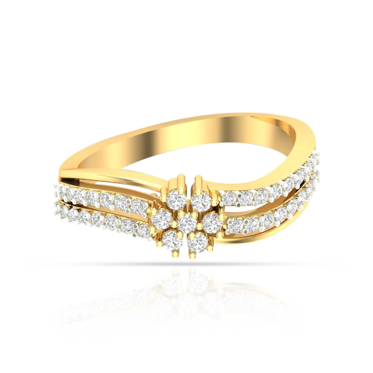 Sleek Flora Harmony Diamond Engagement Ring for Women