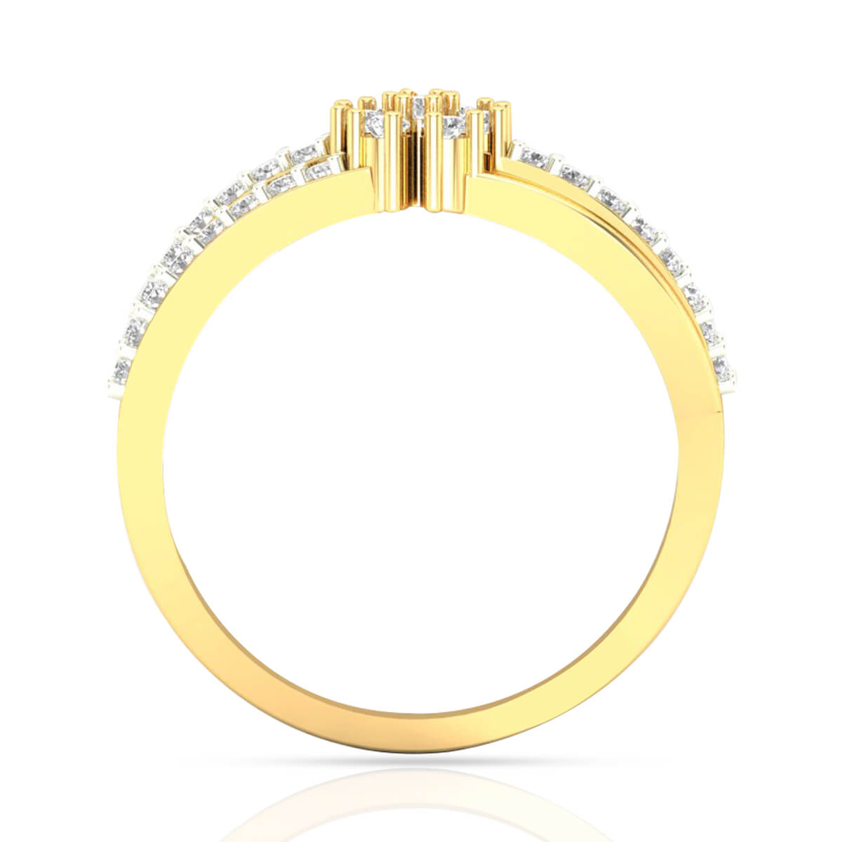 Sleek Flora Harmony Diamond Engagement Ring for Women