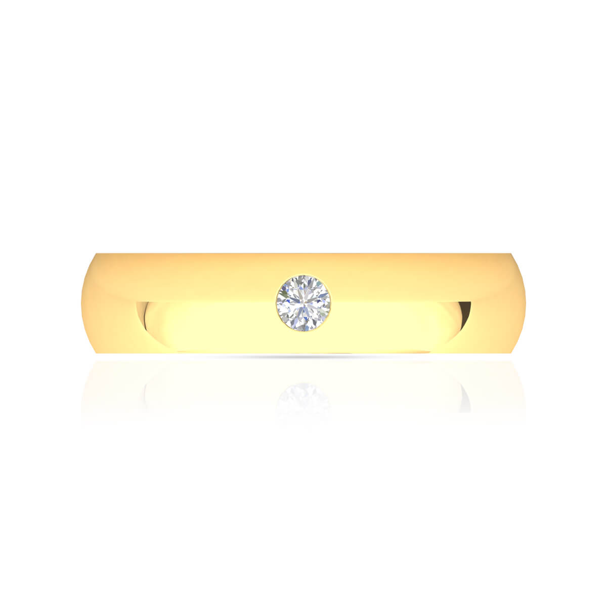 Polished Elegance Men Diamond Ring 18K