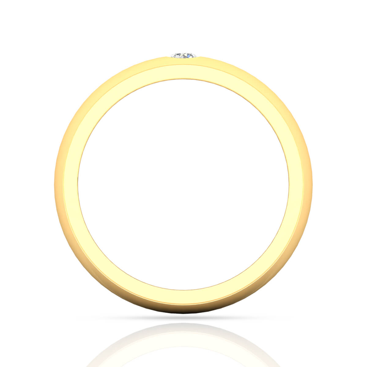 Polished Elegance Men Diamond Ring 18K