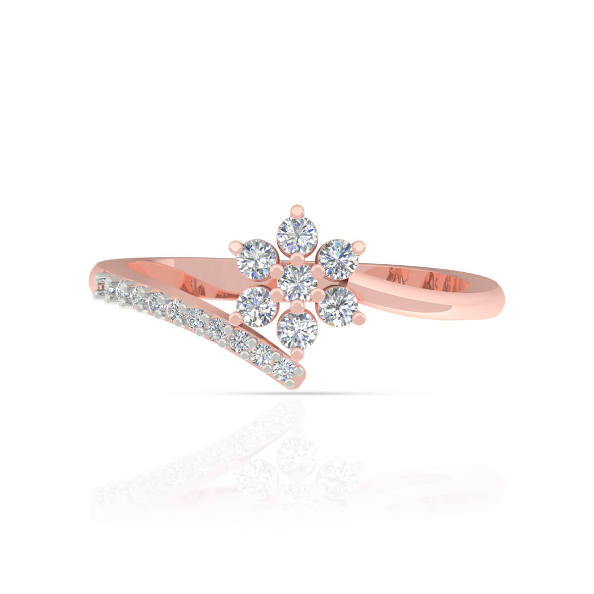 Dazzling Petite Bloom Rose Gold Ring
