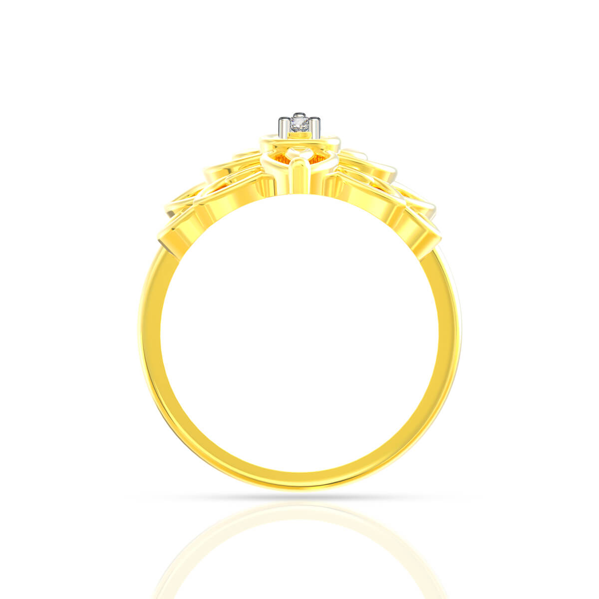 Vibrant Lotus Grace Gold Ring