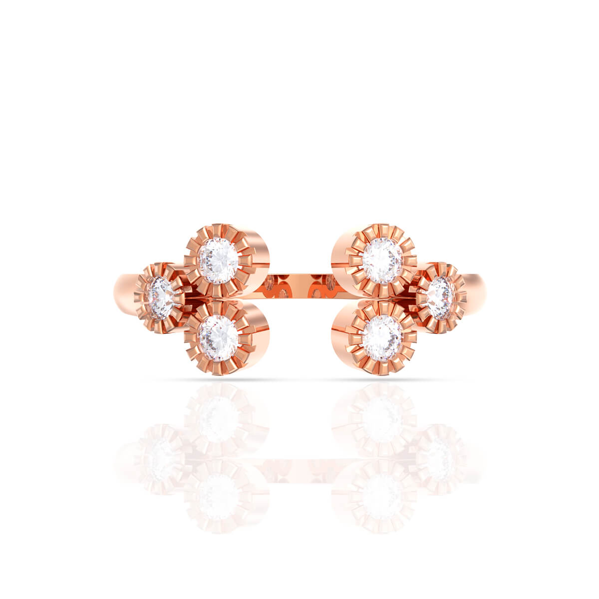 Elegant Petal Charm Diamond Ring for Women