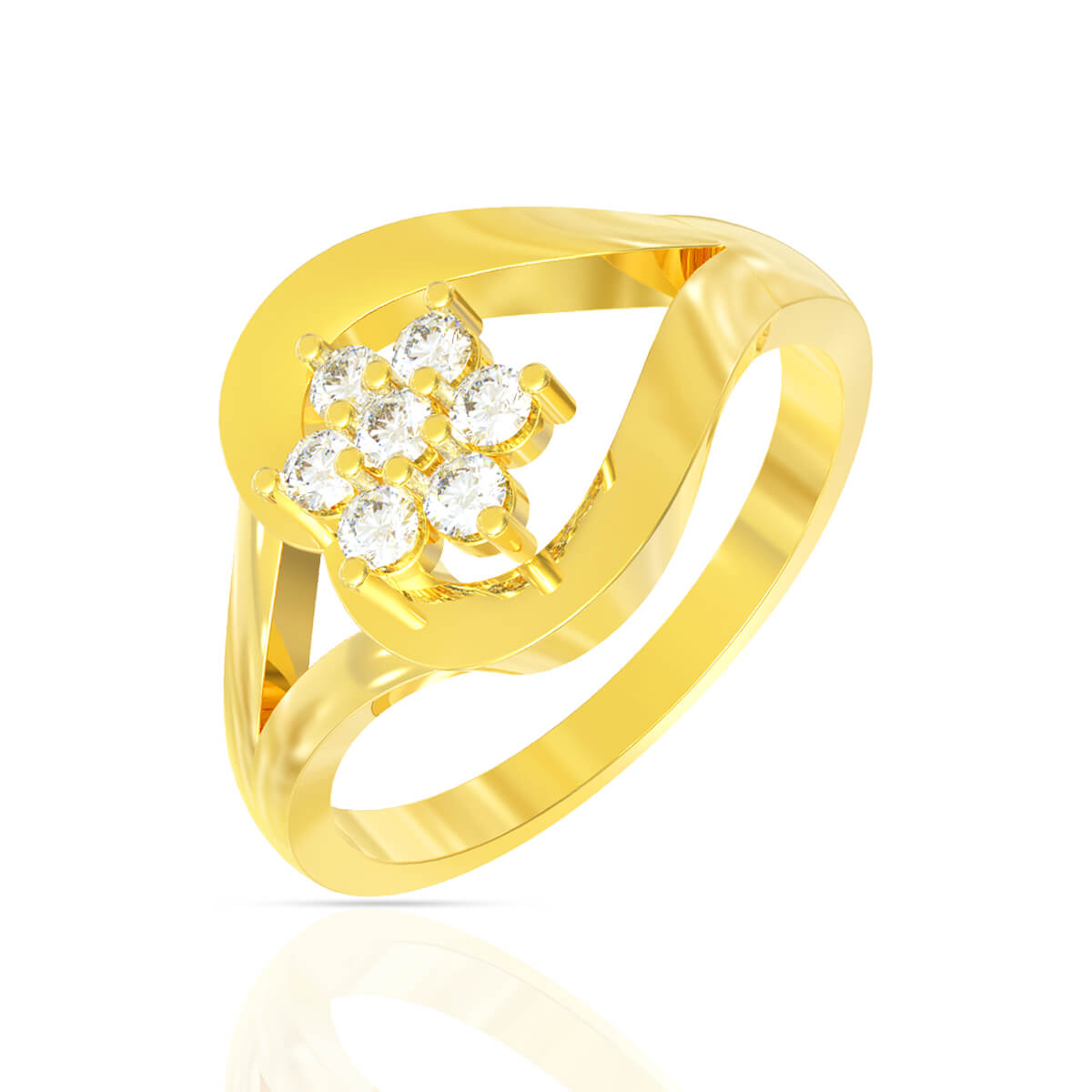 Glimmering Foral Gold Ring