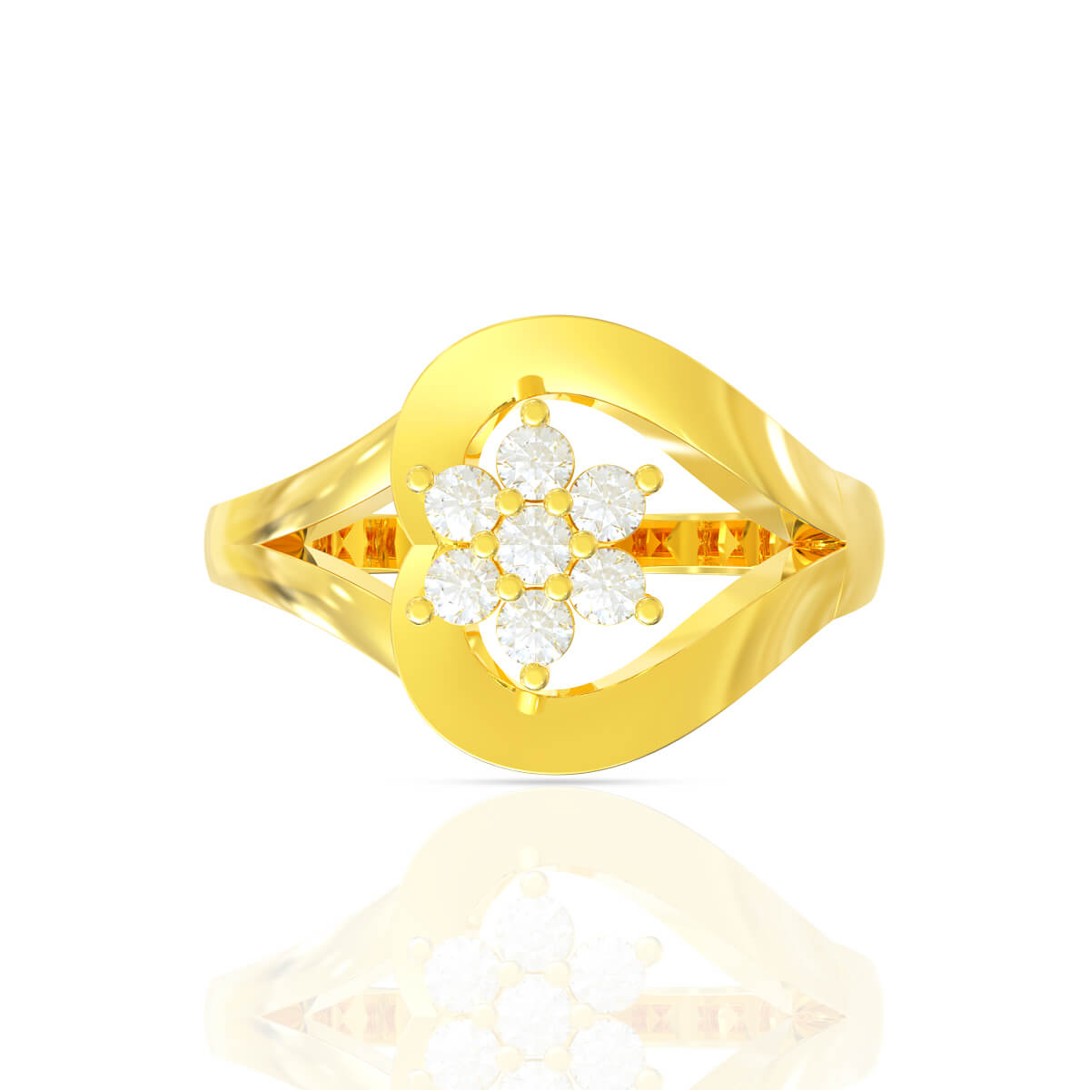 Glimmering Foral Gold Ring