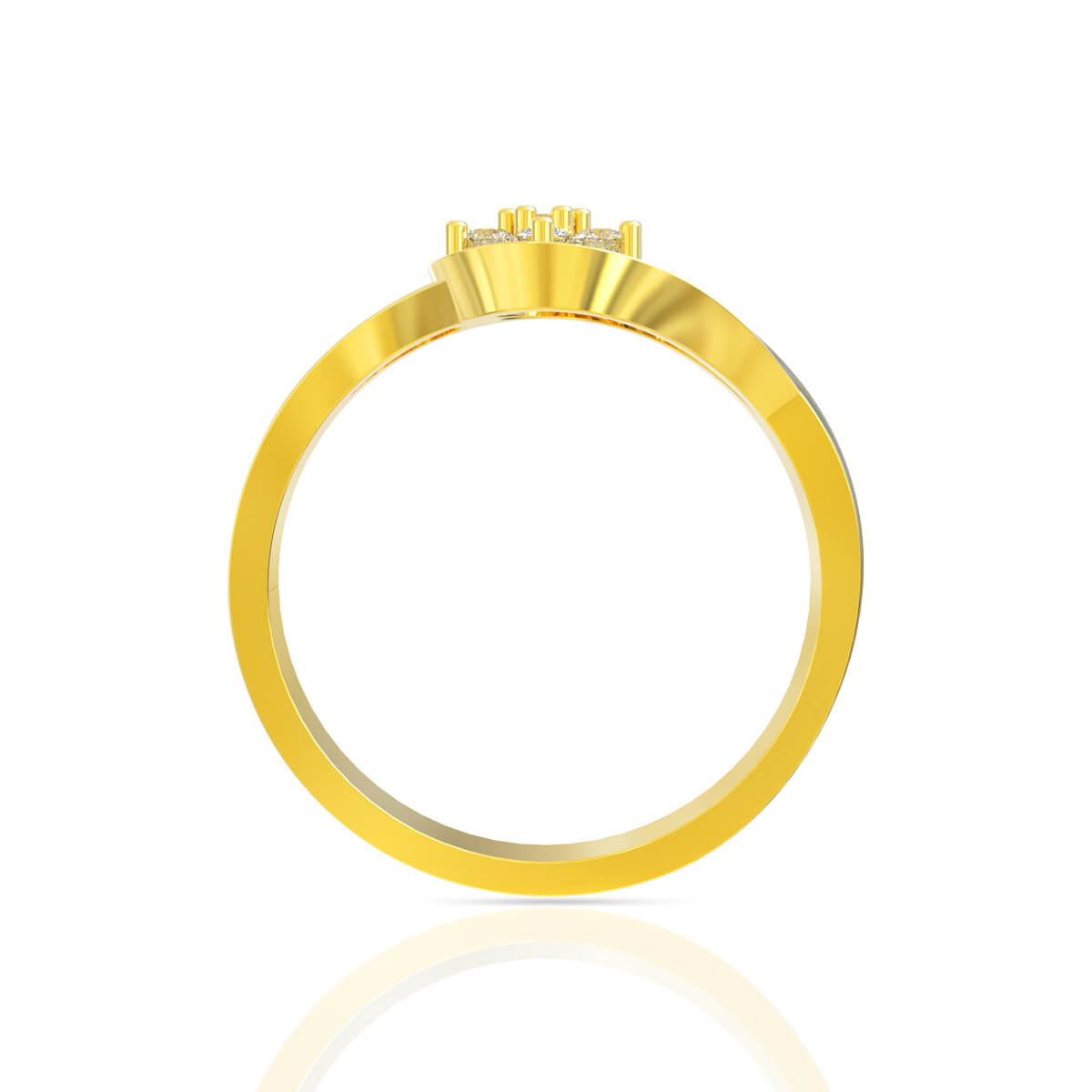 Glimmering Foral Gold Ring