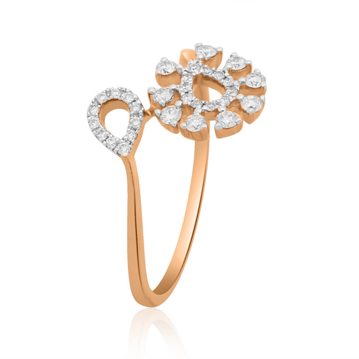 Minimal Flora Charm Ring for Women