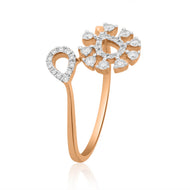 Minimal Flora Charm Ring for Women