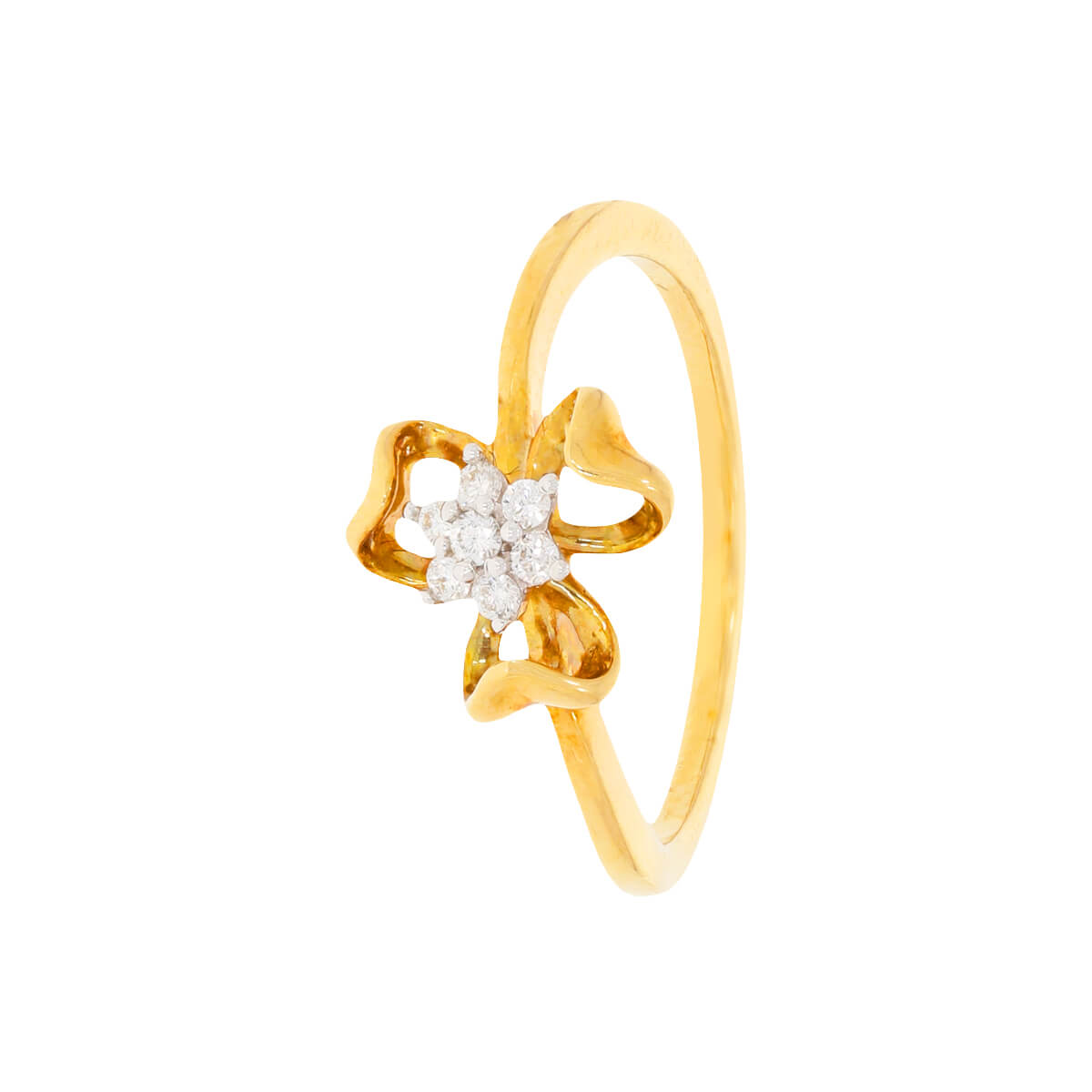 Delicate Clover Charm Diamond Ring for Women