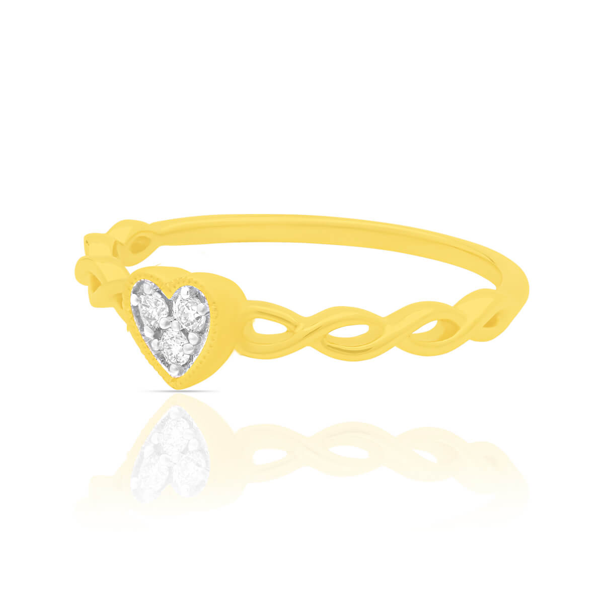 Charming Heart Diamond Ring for Women