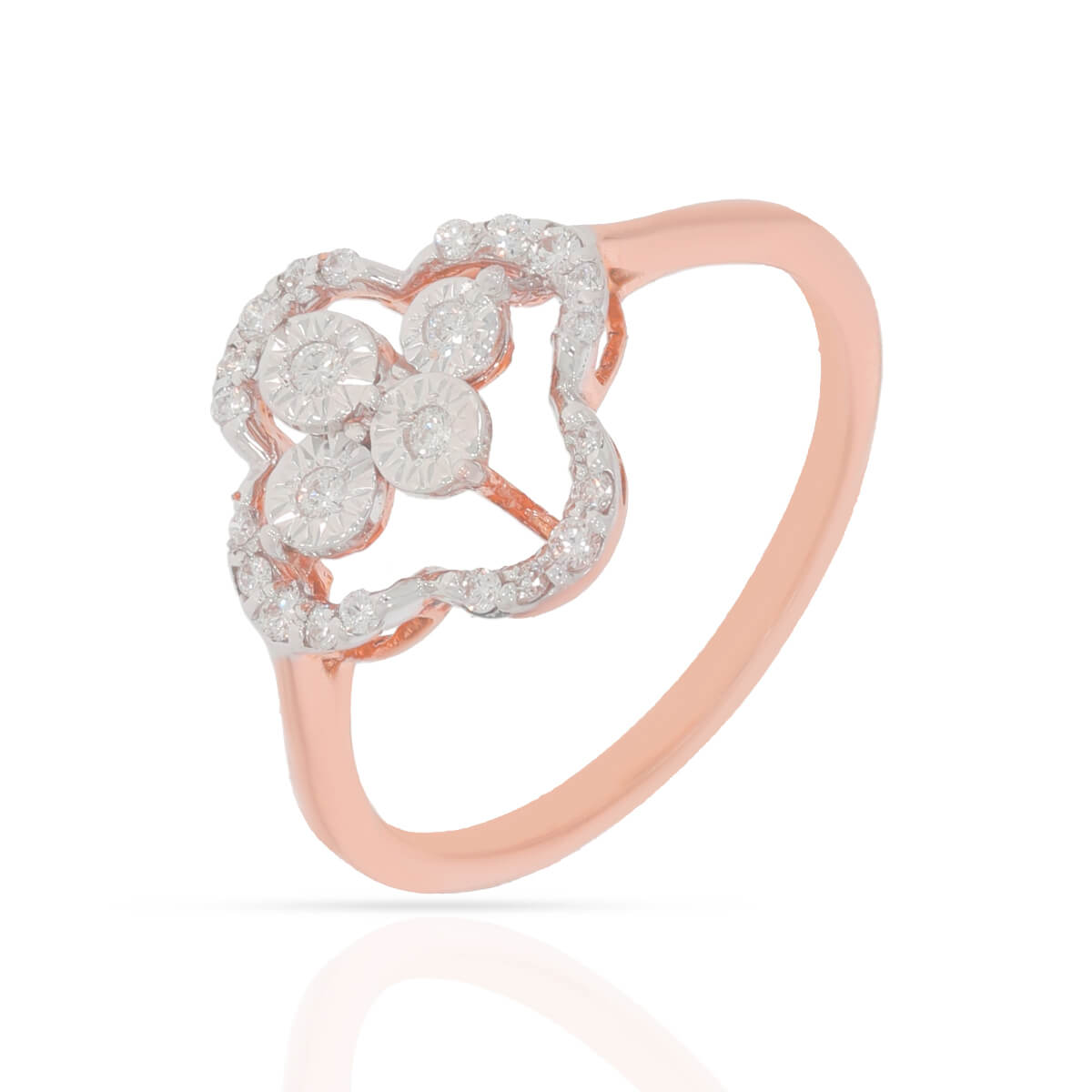 Ritzy Clover Shine Rose Gold Ring