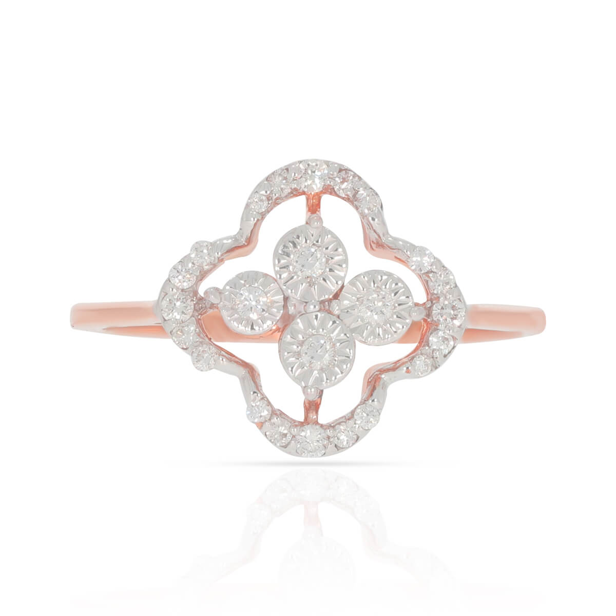 Ritzy Clover Shine Rose Gold Ring