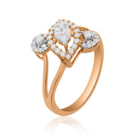 Gleaming Paisley Diamond Ring for Women