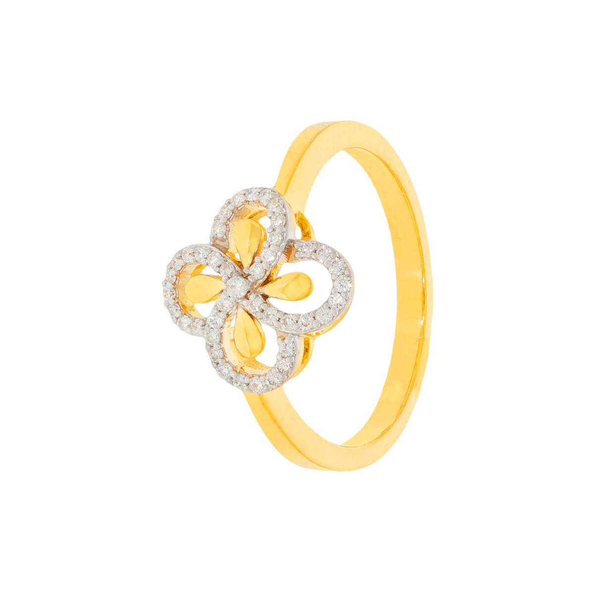 Lucky Clover Charm Diamond Ring for Women
