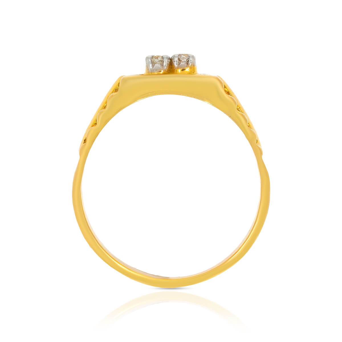 Gold Waves Men Diamond Ring for Men 18K