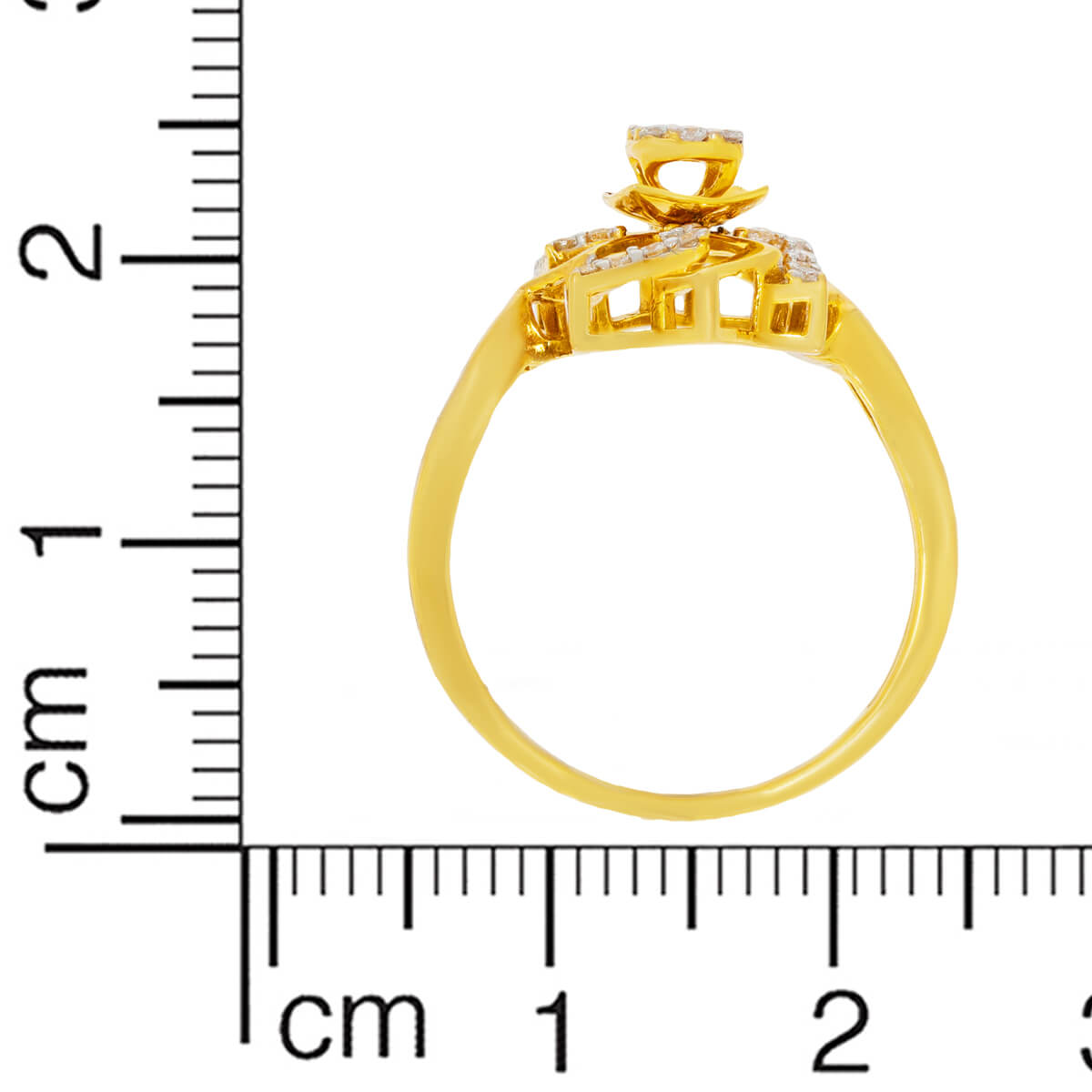 Delicate Floweret Shine Gold Ring for Women
