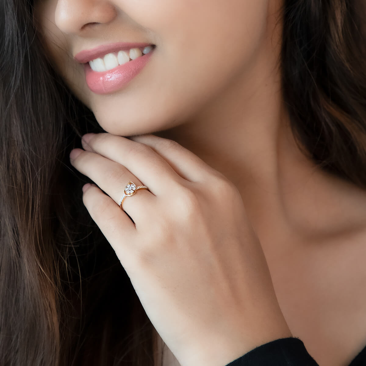 AlluRing for Women Flora Charm Diamond Ring for Women