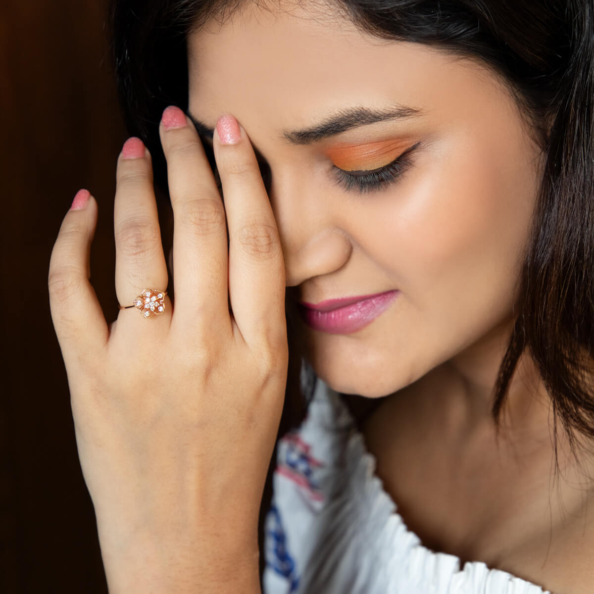 Delicate Daisy Shine Ring For Women