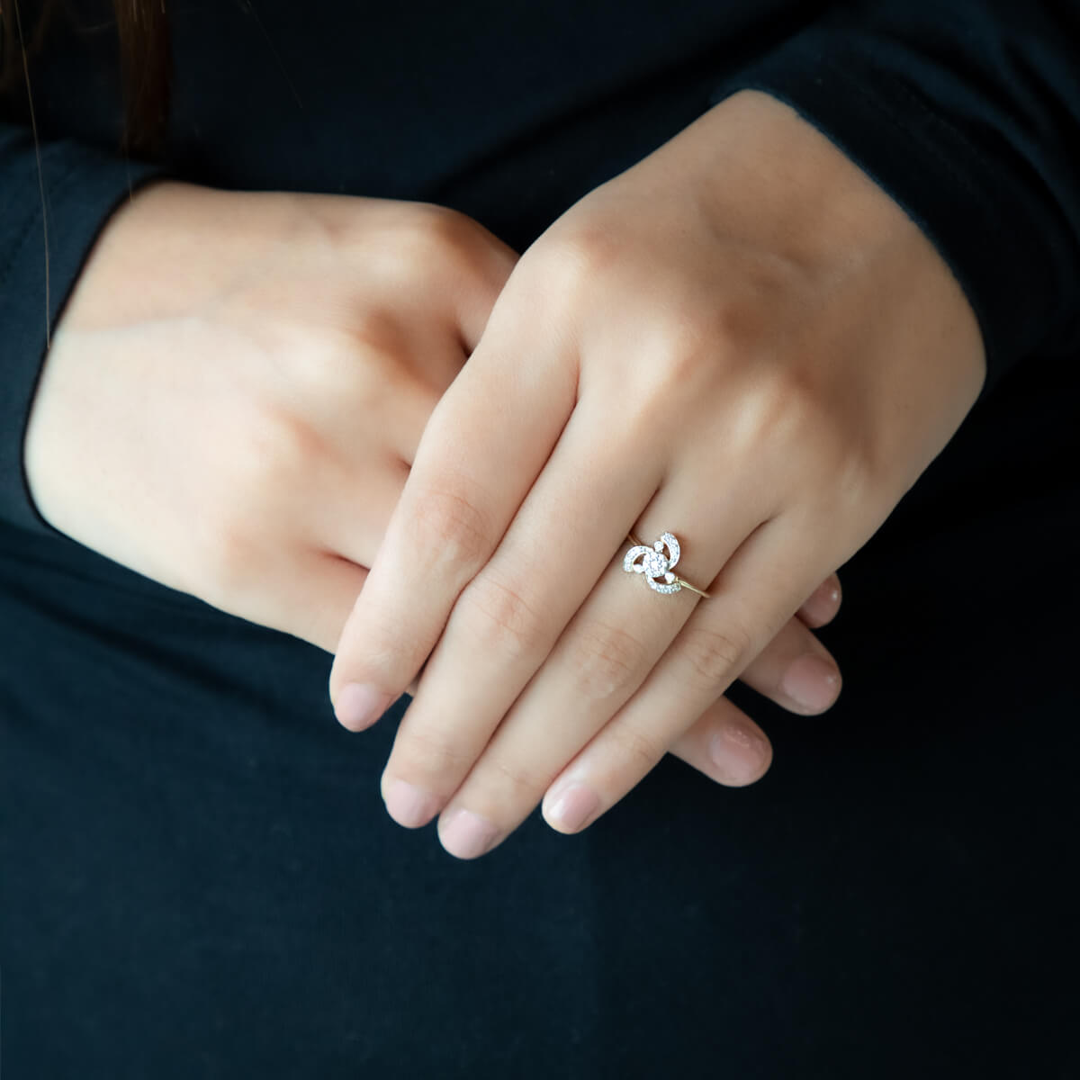 Petal Charm Diamond Ring for Women