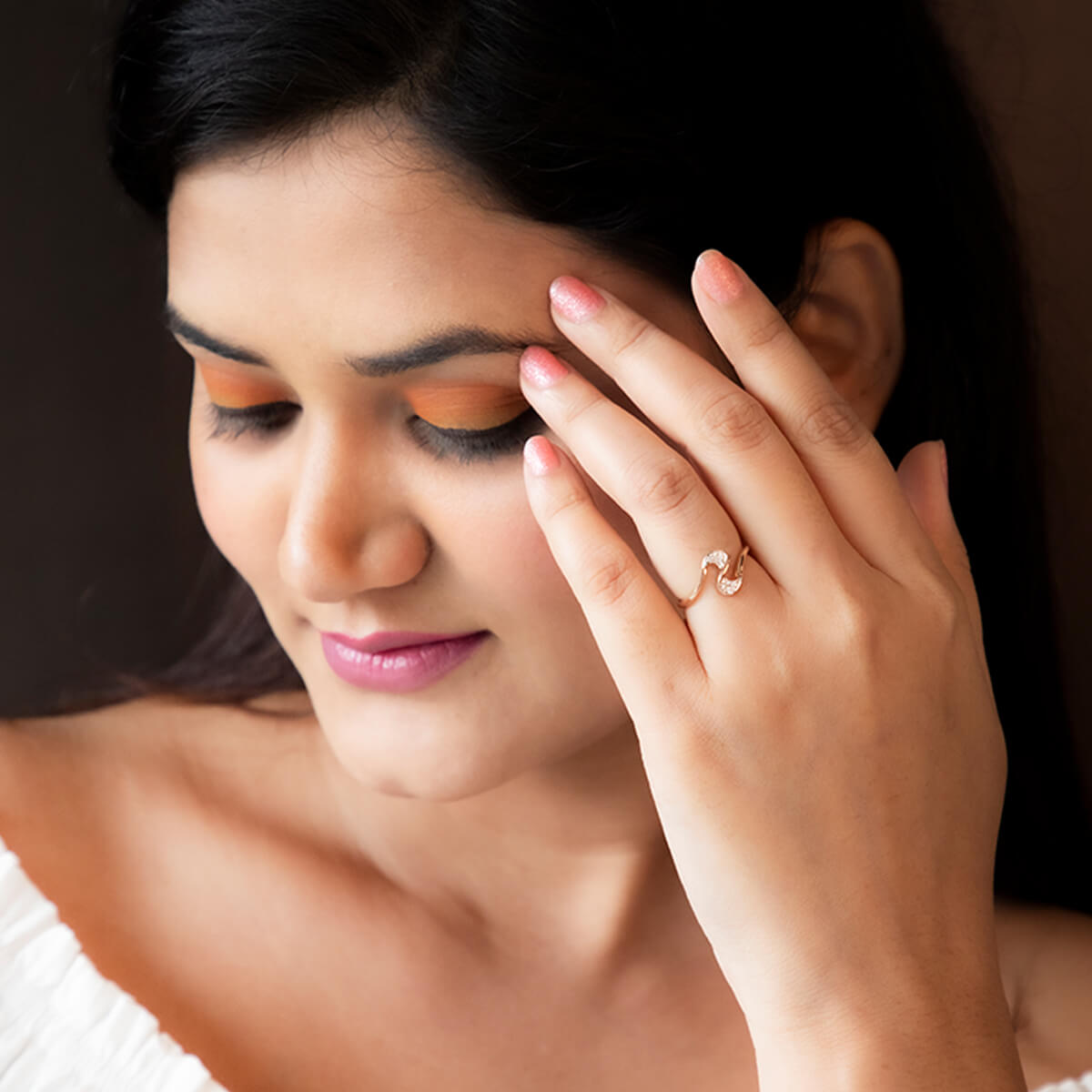 Modern Swirl Diamond Ring for Women